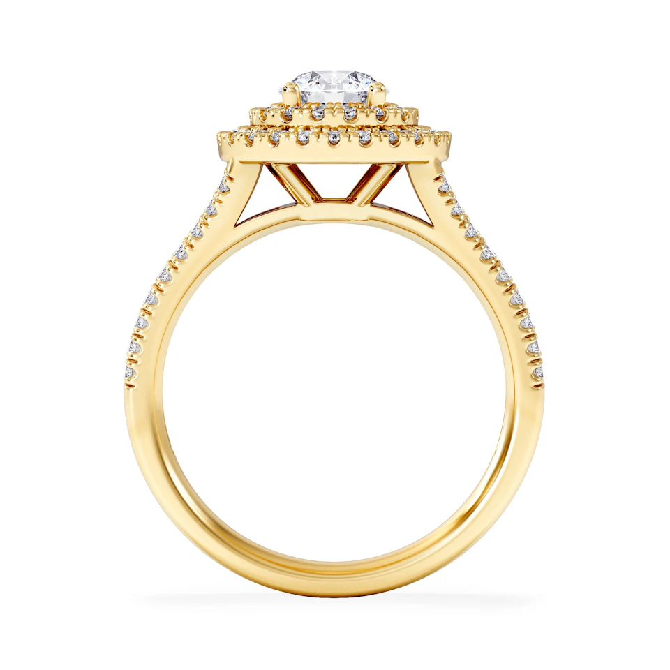 Camilla GIA Diamond Halo Engagement Ring in 18K Gold 1.65ct G/VS2