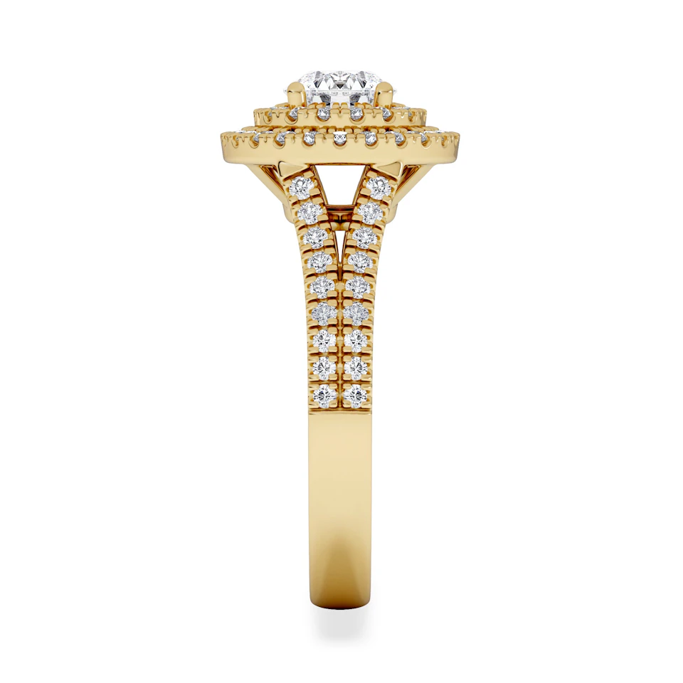 Camilla GIA Diamond Halo Engagement Ring in 18K Gold 1.65ct G/VS2