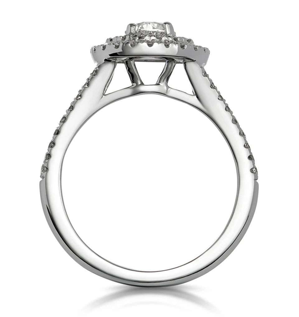 Camilla Diamond Halo Engagement Ring in Platinum 1.15ct G/VS1