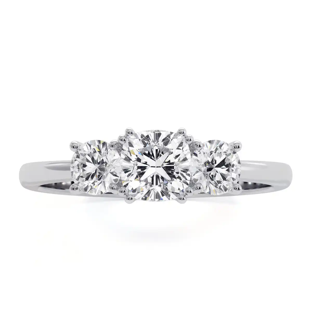 3 Stone Meghan Diamond Engagement Ring 1CT G/SI1 in Platinum