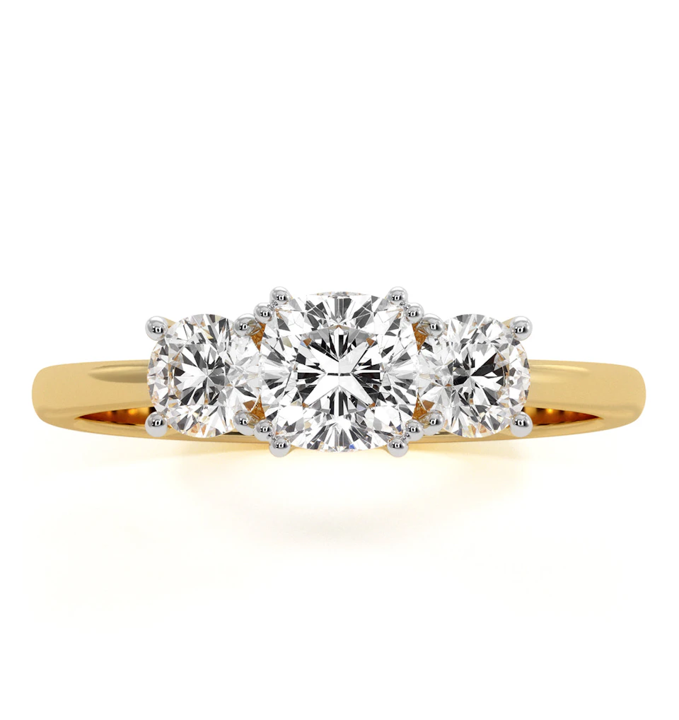 3 Stone Meghan Diamond Engagement Ring 1CT G/SI1 in 18K Gold