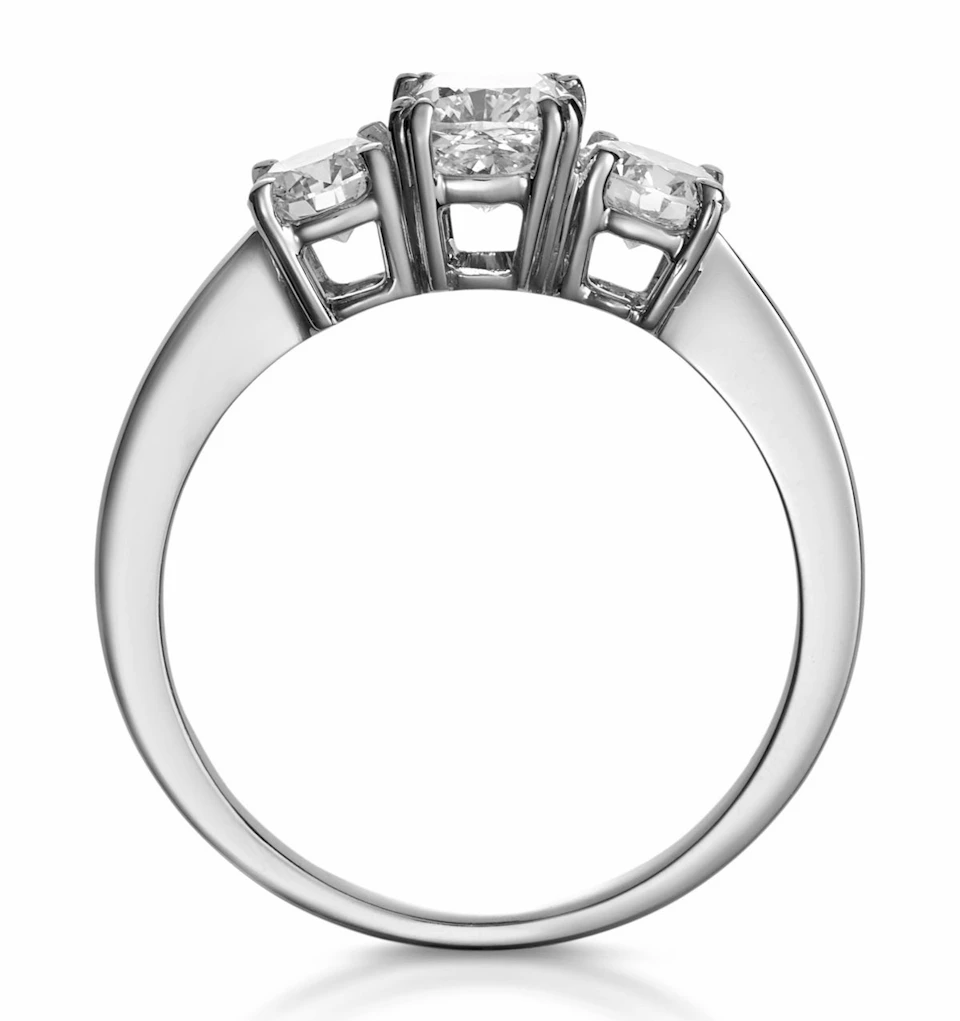 3 Stone Meghan Diamond Engagement Ring 1.7CT G/Vs2 in Platinum