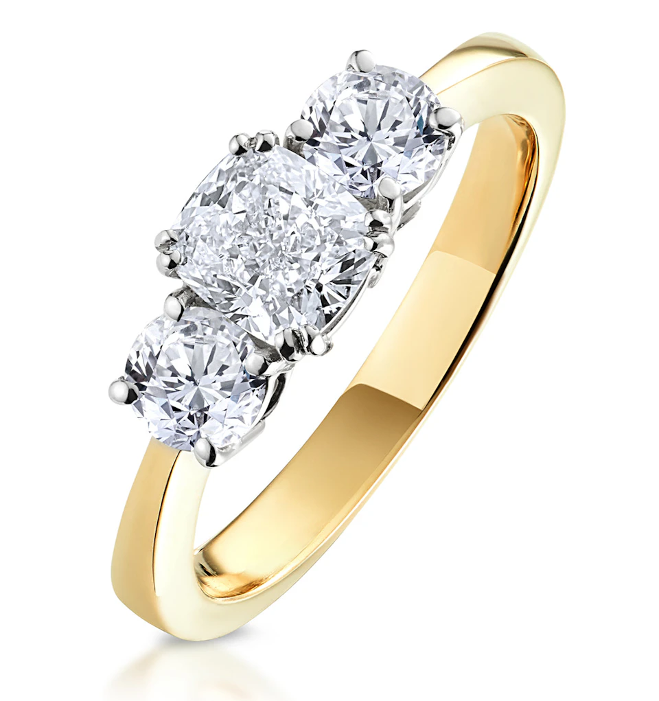 3 Stone Meghan Diamond Engagement Ring 1.7CT G/Vs2 in 18K Gold