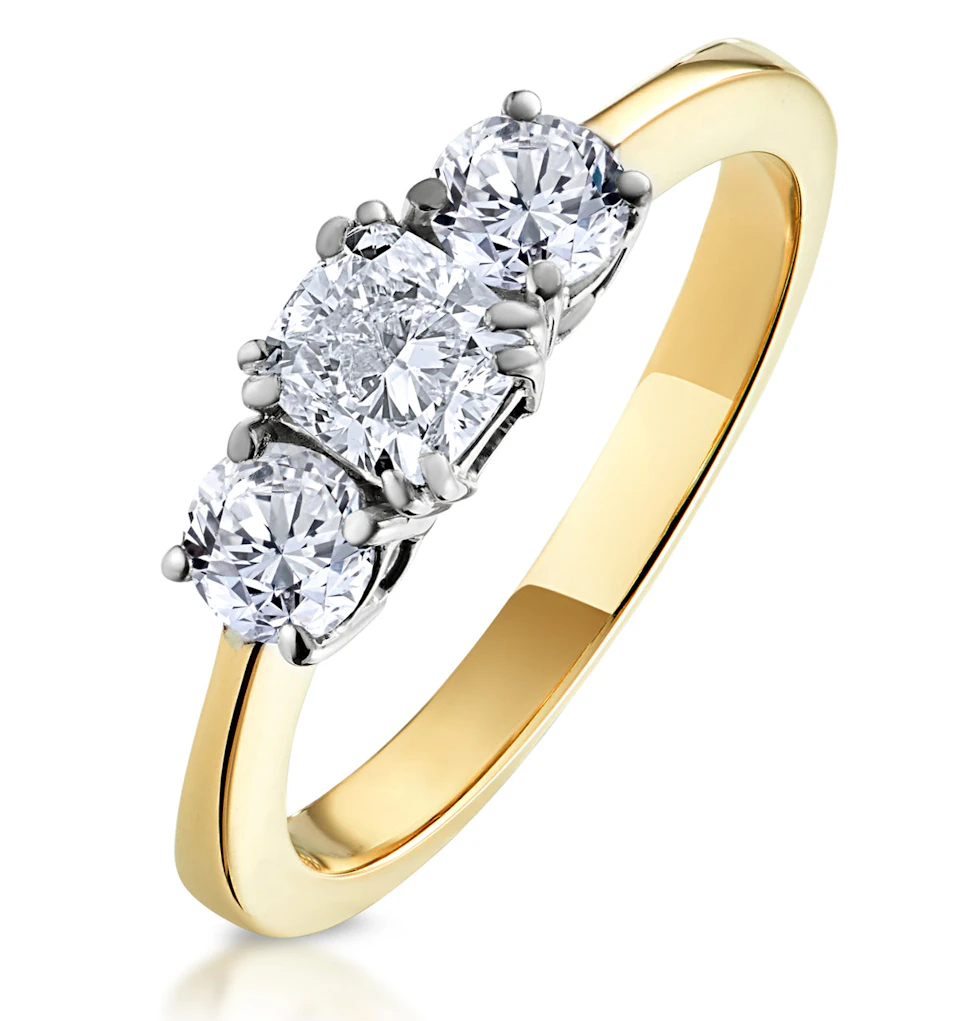 3 Stone Meghan Diamond Engagement Ring 1CT G/SI1 in 18K Gold