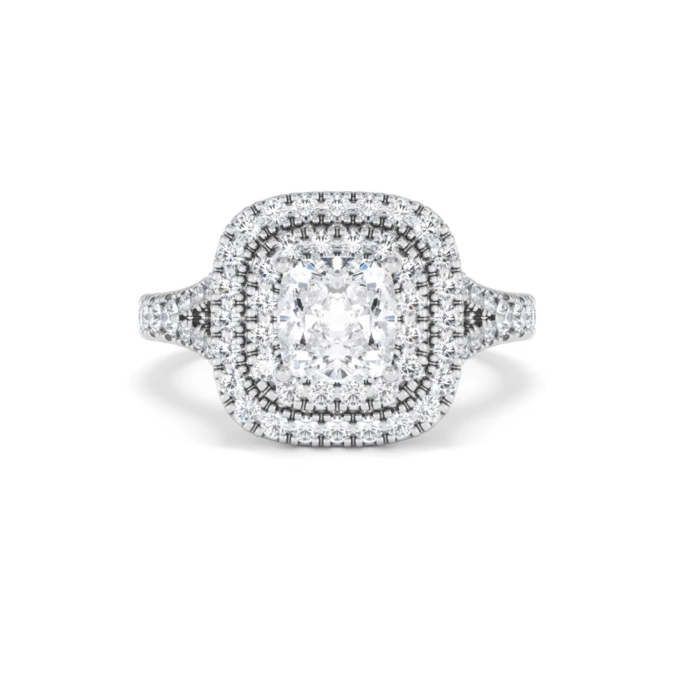 Anastasia GIA Diamond Halo Engagement Ring in Platinum 1.85ct G/VS2