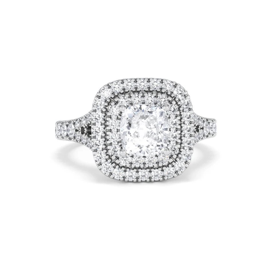 Anastasia GIA Diamond Halo Engagement Ring in Platinum 1.85ct G/VS2