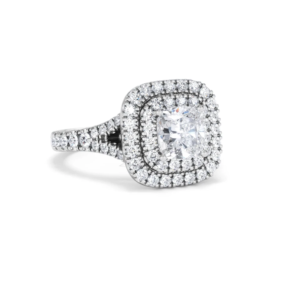Anastasia GIA Diamond Halo Engagement Ring in Platinum 1.85ct G/VS2