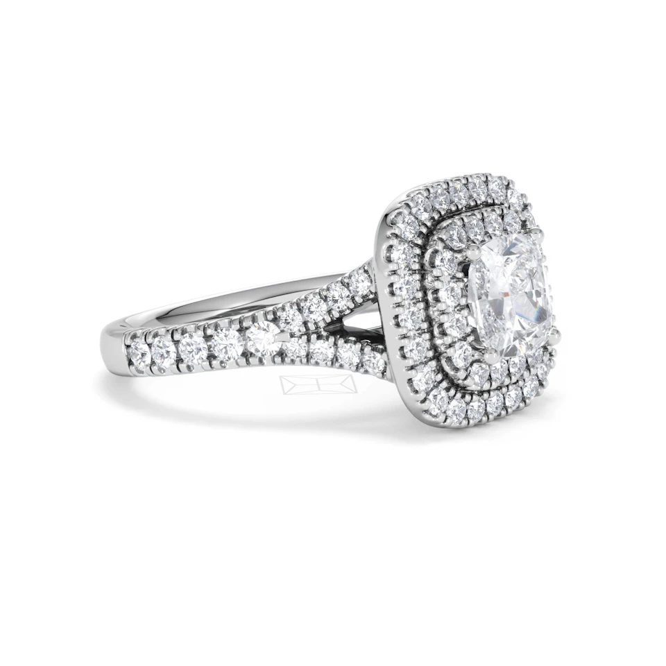 Anastasia GIA Diamond Halo Engagement Ring 18K White Gold 1.85ct G/VS2