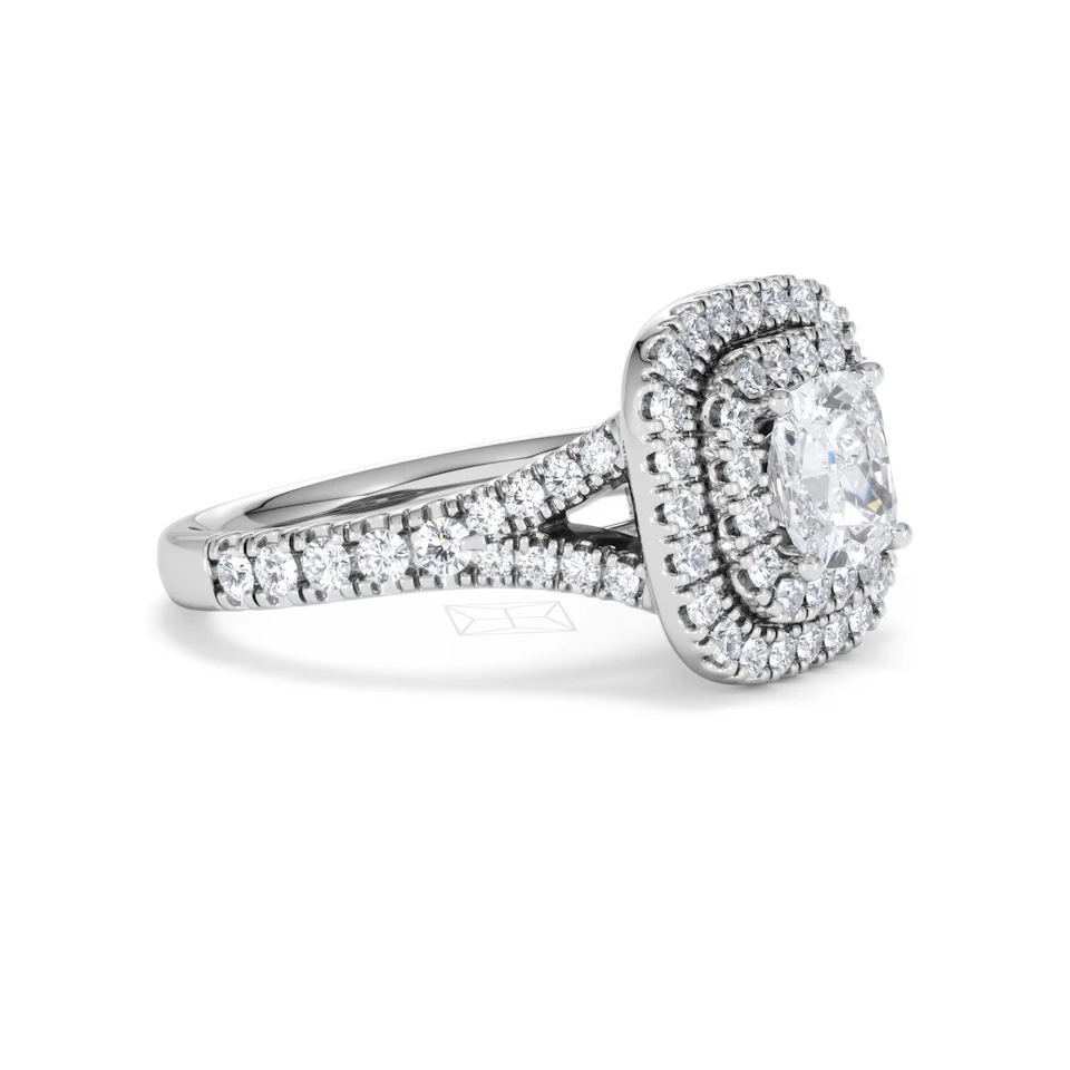 Anastasia Lab Diamond Halo Engagement Ring 18K White Gold 1.85ct F/VS1