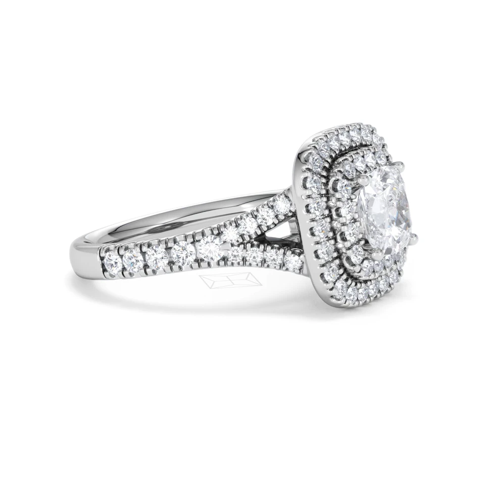 Anastasia GIA Diamond Halo Engagement Ring in Platinum 1.85ct G/VS2