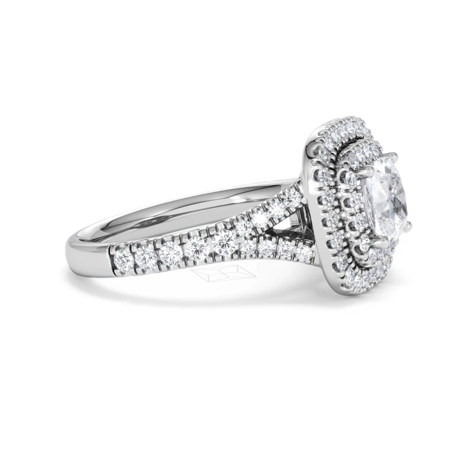 Anastasia Lab Diamond Halo Engagement Ring 18K White Gold 1.85ct F/VS1