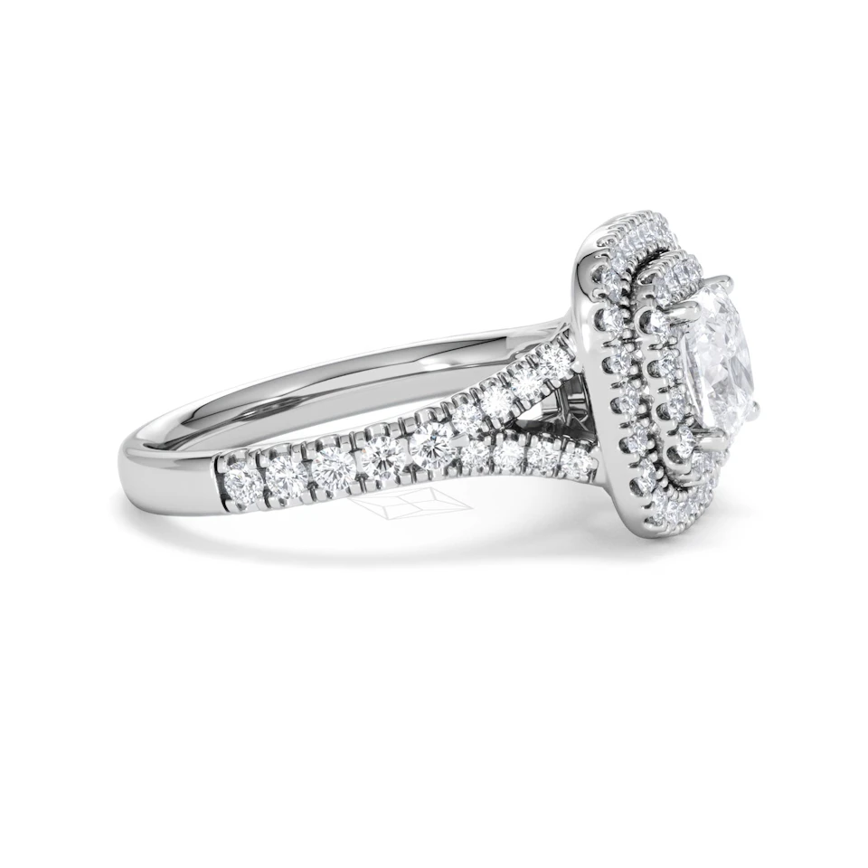 Anastasia GIA Diamond Halo Engagement Ring in Platinum 1.85ct G/VS2