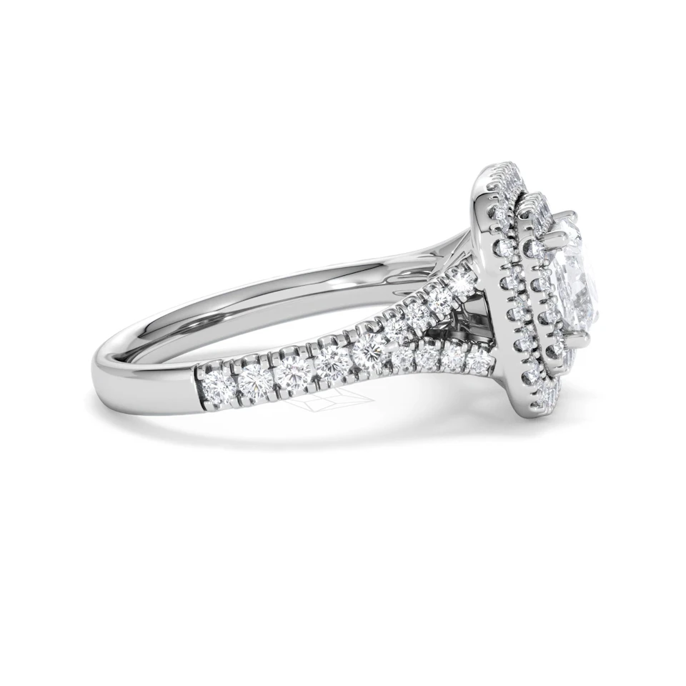 Anastasia Lab Diamond Halo Engagement Ring 18K White Gold 1.85ct F/VS1