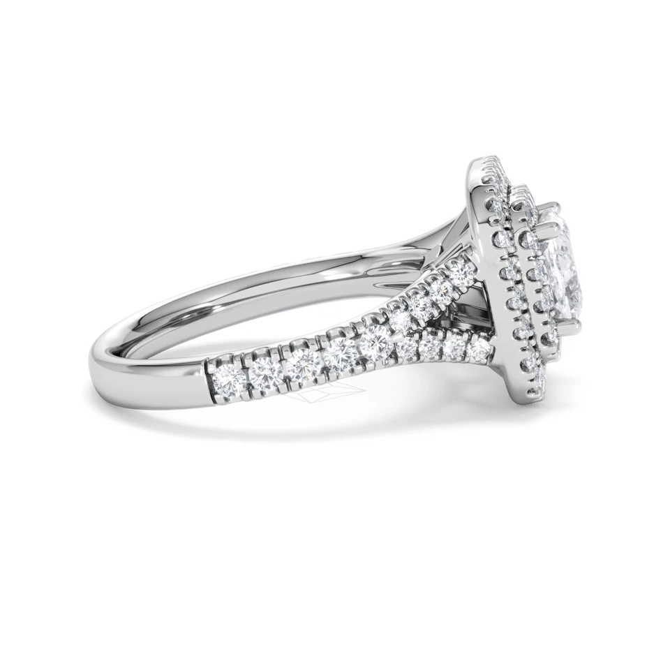 Anastasia GIA Diamond Halo Engagement Ring in Platinum 1.85ct G/VS2