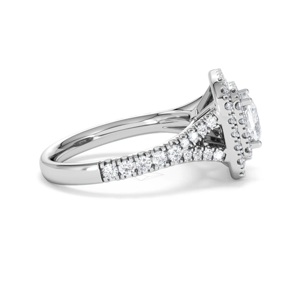 Anastasia Lab Diamond Halo Engagement Ring 18K White Gold 1.85ct F/VS1