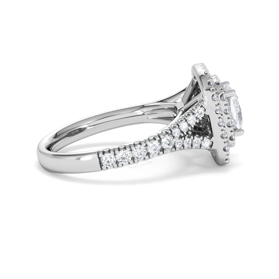 Anastasia GIA Diamond Halo Engagement Ring 18K White Gold 1.85ct G/VS2