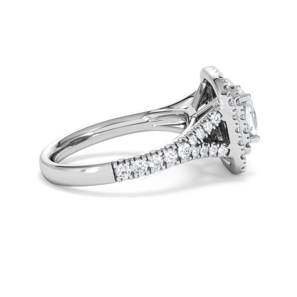 Anastasia Lab Diamond Halo Engagement Ring 18K White Gold 1.85ct F/VS1