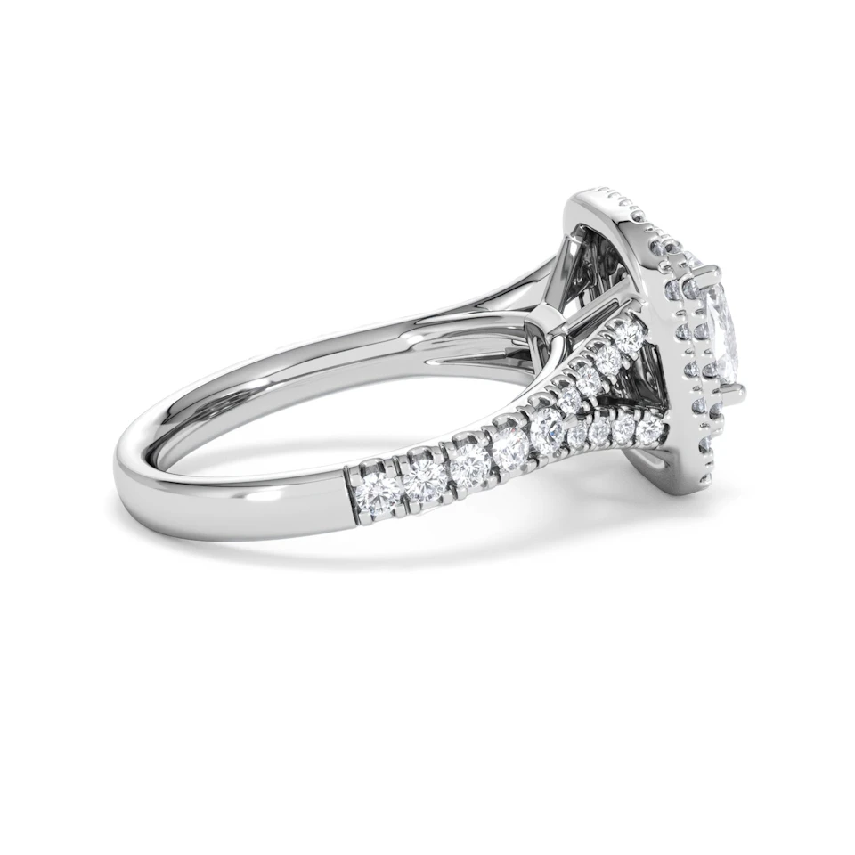 Anastasia GIA Diamond Halo Engagement Ring in Platinum 1.85ct G/VS2