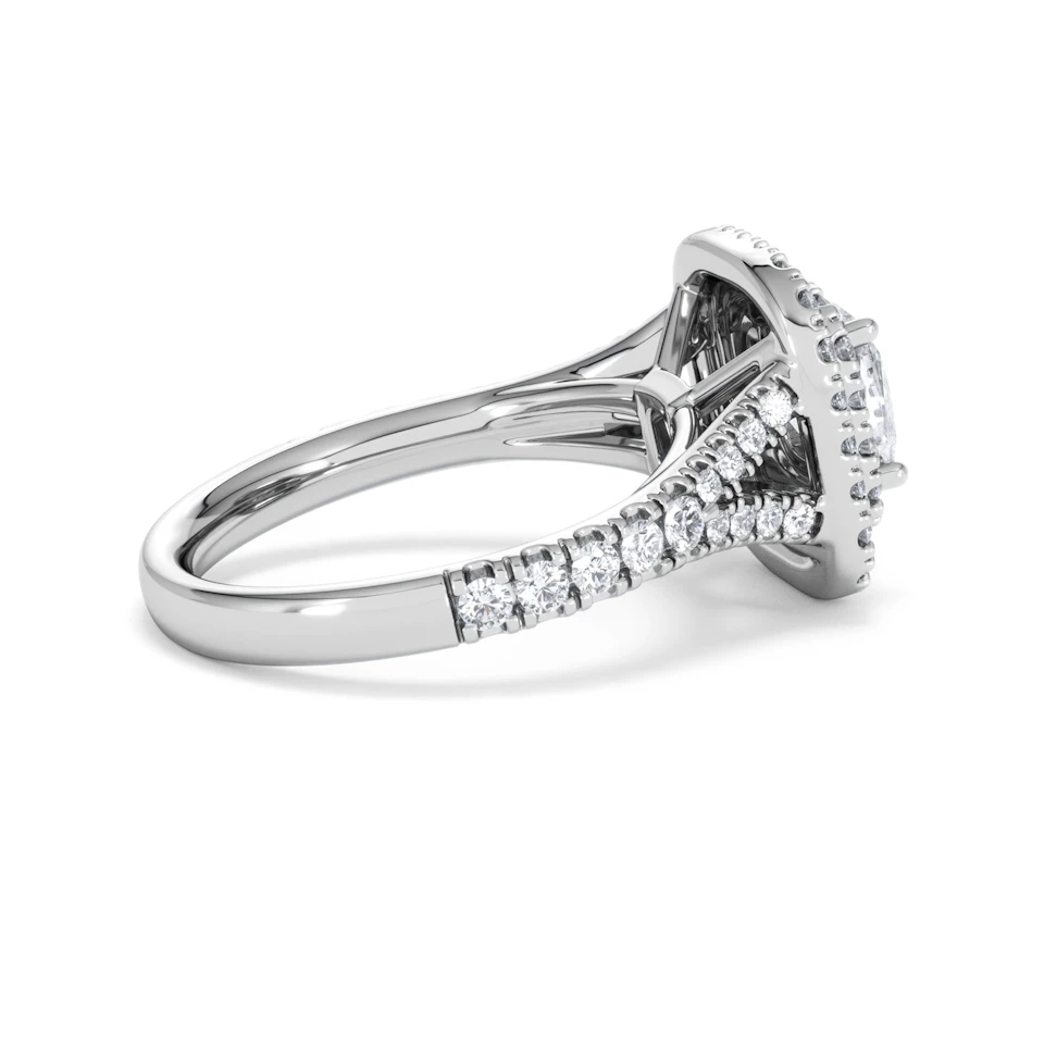 Anastasia Lab Diamond Halo Engagement Ring 18K White Gold 1.85ct F/VS1