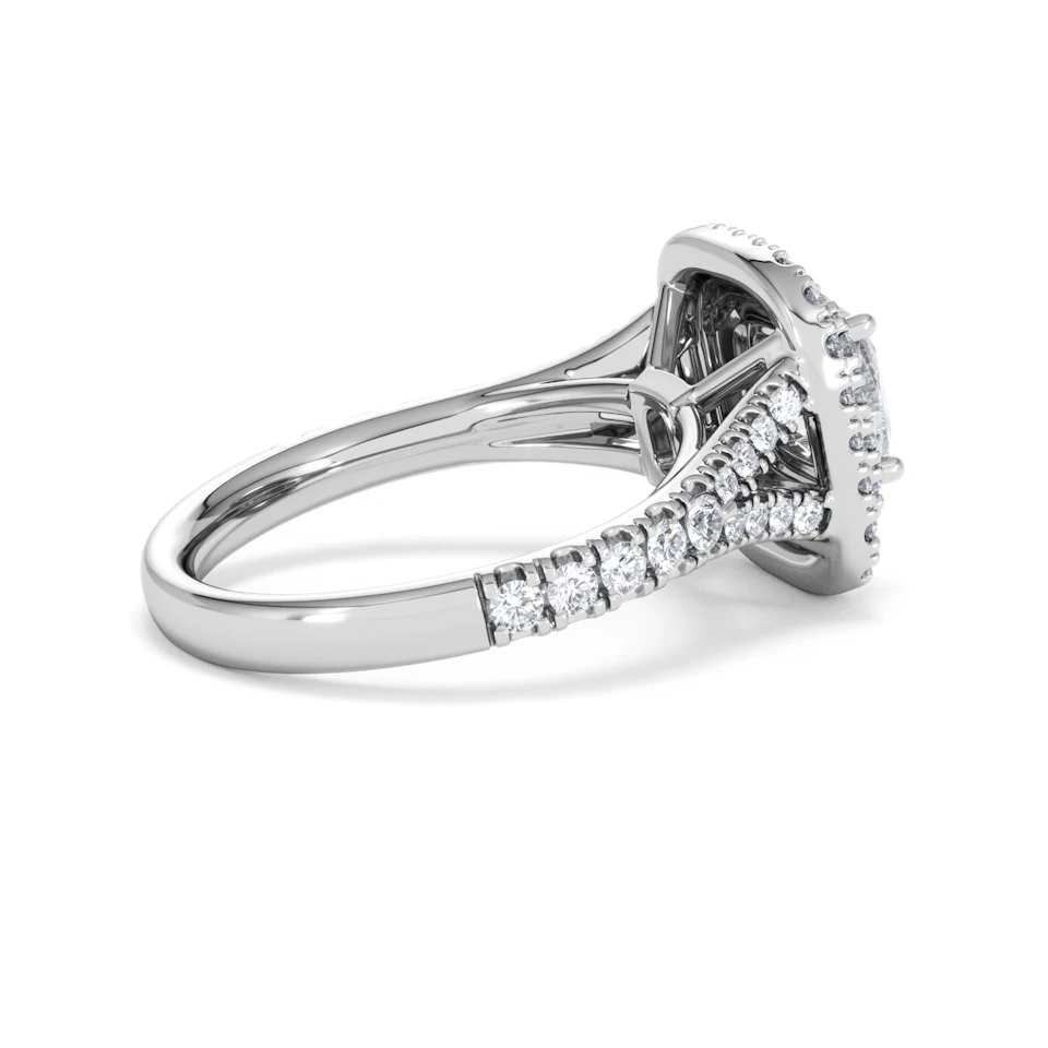 Anastasia Lab Diamond Halo Engagement Ring 18K White Gold 1.85ct F/VS1