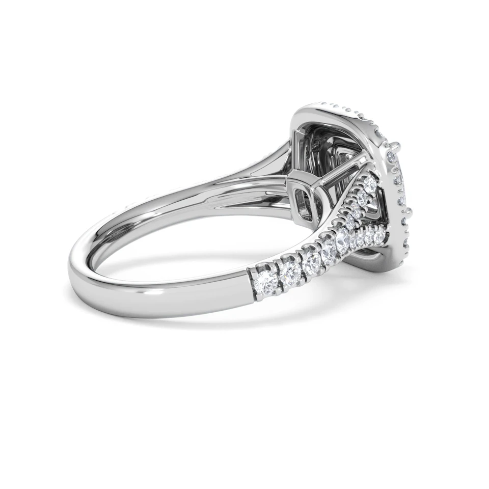 Anastasia GIA Diamond Halo Engagement Ring in Platinum 1.85ct G/VS2