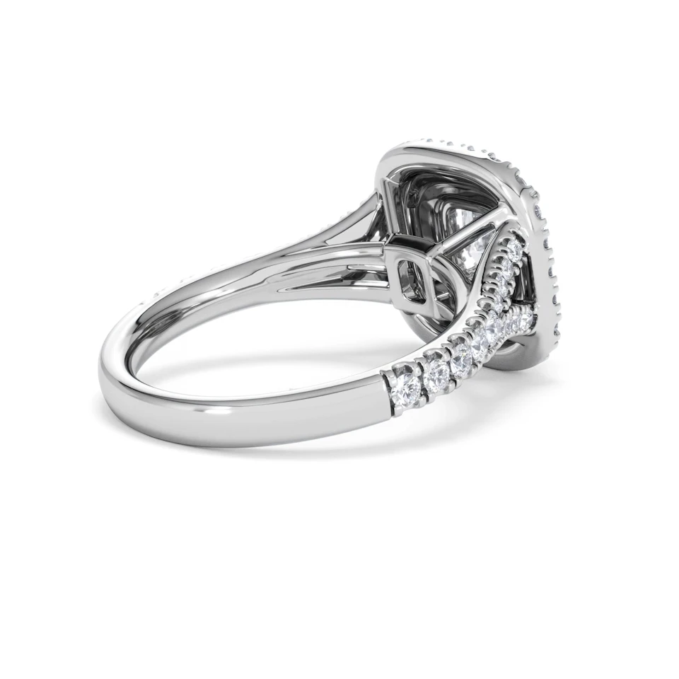 Anastasia GIA Diamond Halo Engagement Ring in Platinum 1.85ct G/VS2