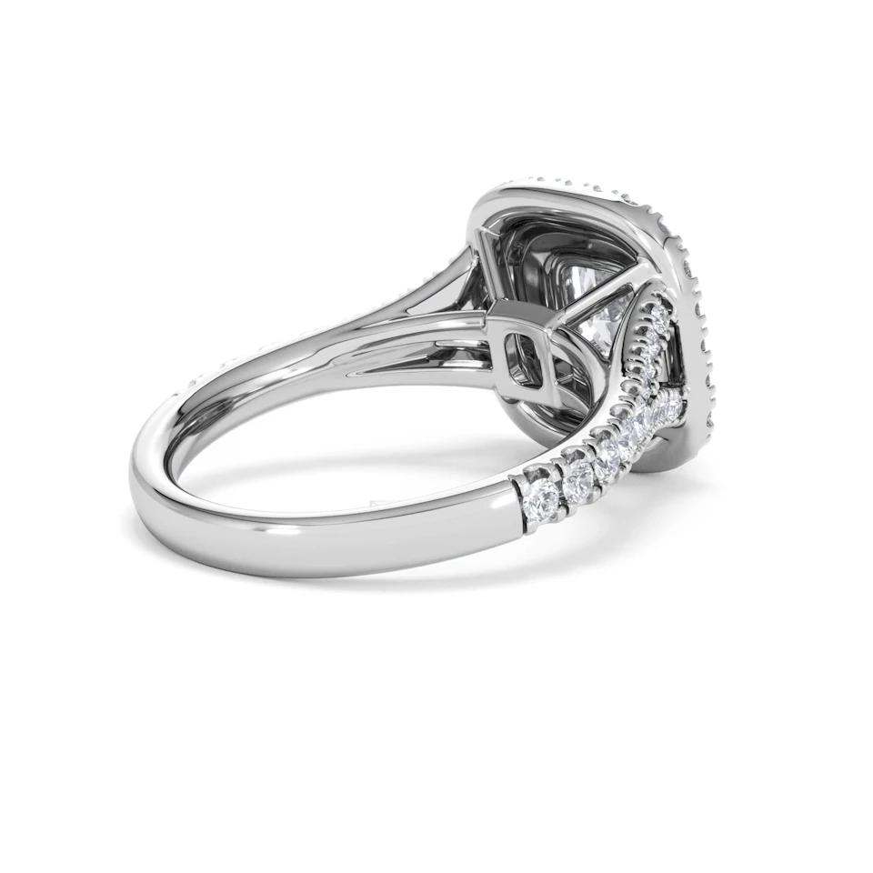 Anastasia Lab Diamond Halo Engagement Ring 18K White Gold 1.85ct F/VS1