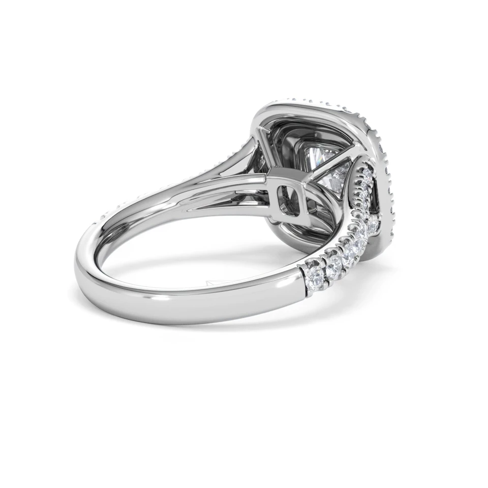 Anastasia GIA Diamond Halo Engagement Ring 18K White Gold 1.85ct G/VS2