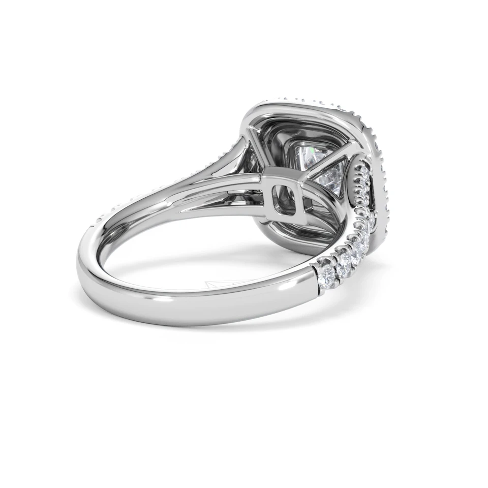 Anastasia Lab Diamond Halo Engagement Ring 18K White Gold 1.85ct F/VS1