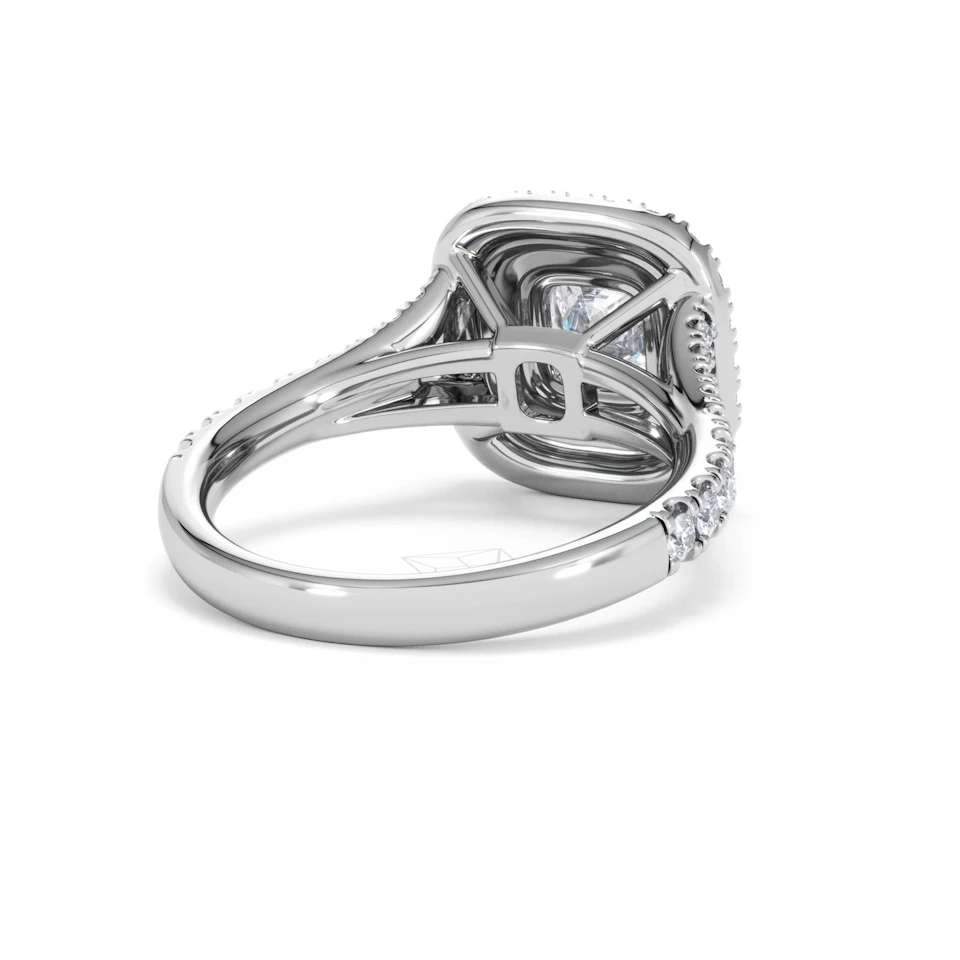 Anastasia Lab Diamond Halo Engagement Ring 18K White Gold 1.85ct F/VS1