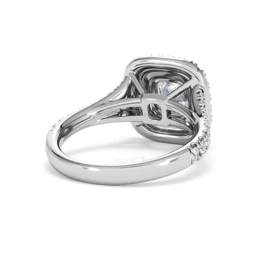 Anastasia GIA Diamond Halo Engagement Ring 18K White Gold 1.85ct G/VS2