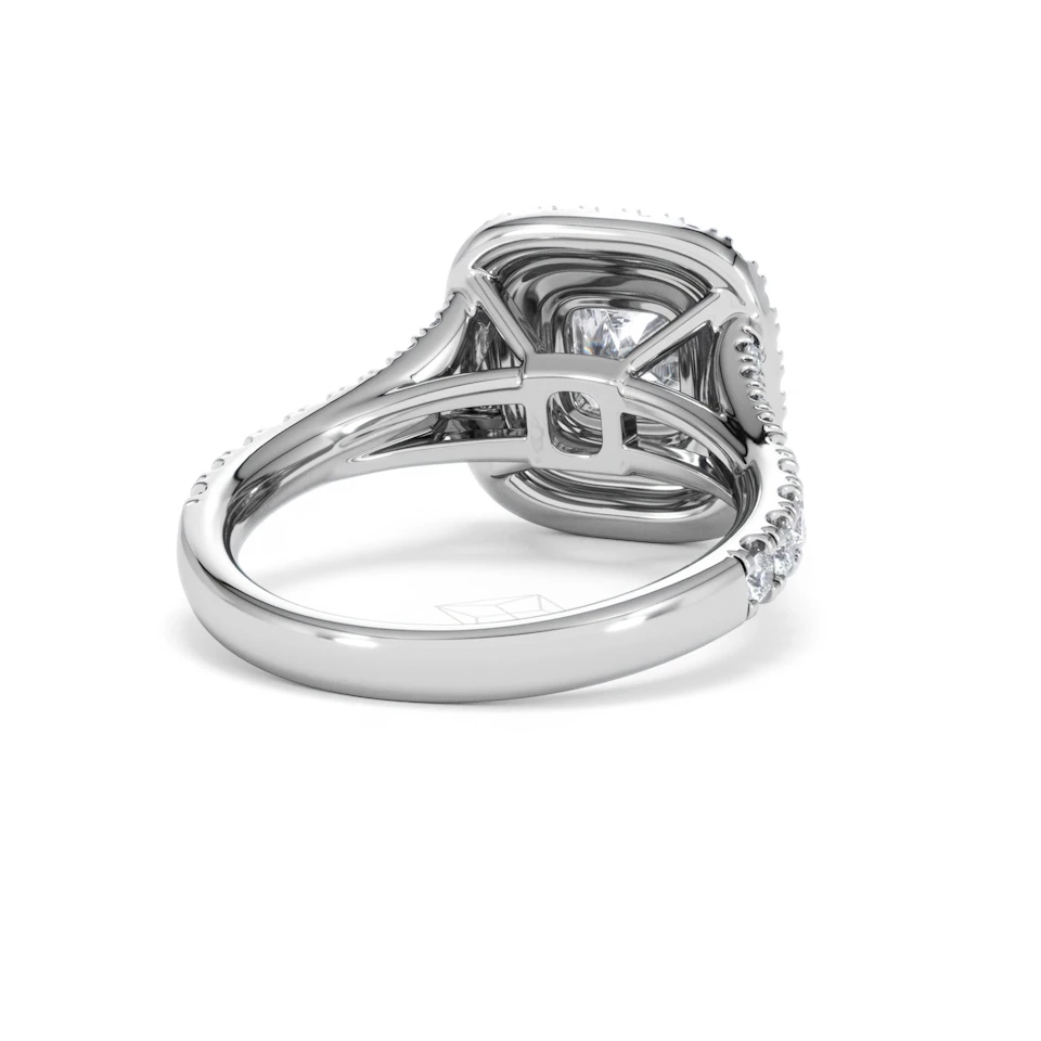 Anastasia GIA Diamond Halo Engagement Ring in Platinum 1.85ct G/VS2