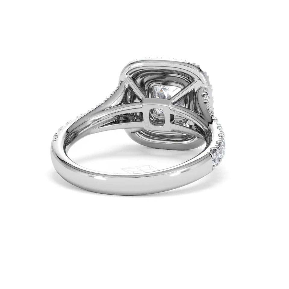 Anastasia Lab Diamond Halo Engagement Ring 18K White Gold 1.85ct F/VS1
