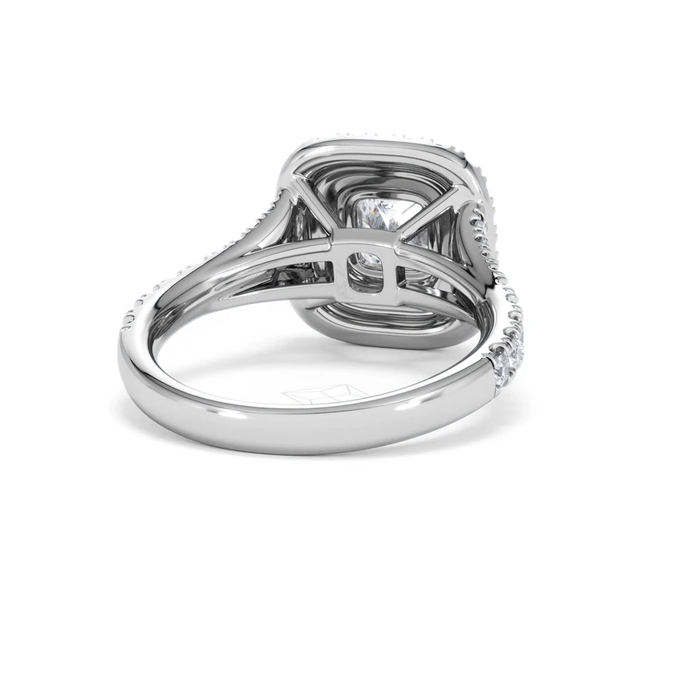 Anastasia GIA Diamond Halo Engagement Ring in Platinum 1.85ct G/VS2