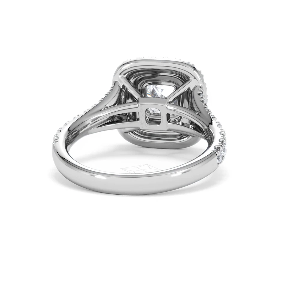 Anastasia Lab Diamond Halo Engagement Ring 18K White Gold 1.85ct F/VS1