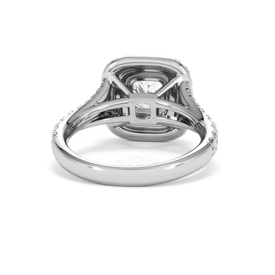 Anastasia Lab Diamond Halo Engagement Ring 18K White Gold 1.85ct F/VS1