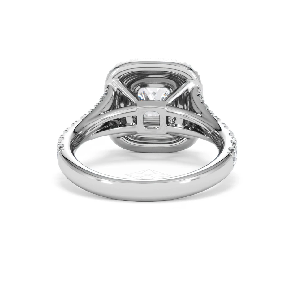 Anastasia Lab Diamond Halo Engagement Ring 18K White Gold 1.85ct F/VS1