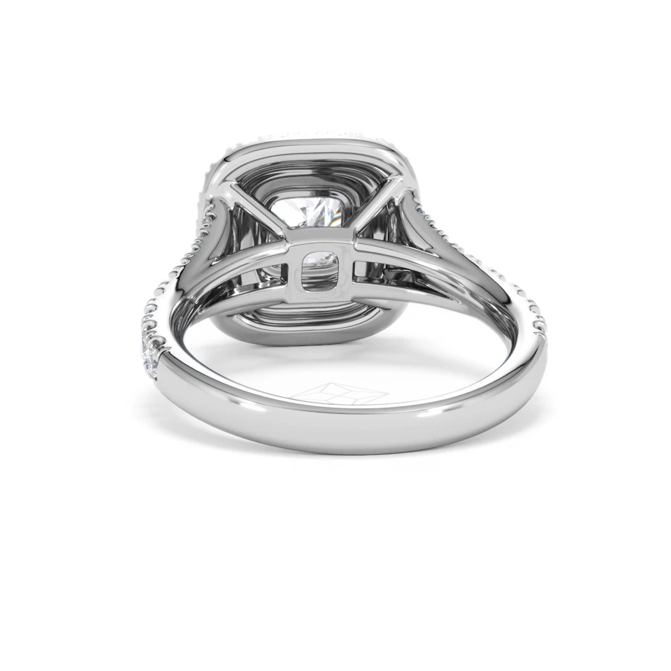 Anastasia GIA Diamond Halo Engagement Ring 18K White Gold 1.85ct G/VS2