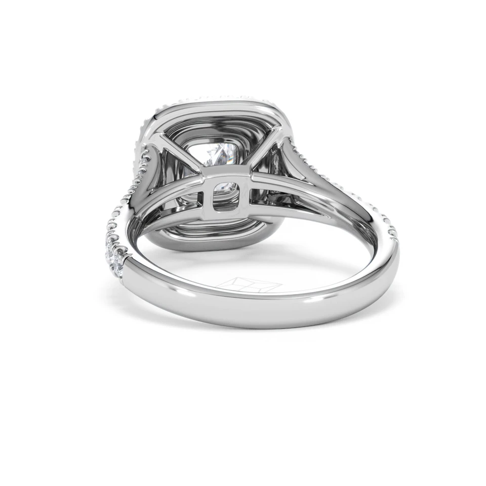 Anastasia GIA Diamond Halo Engagement Ring 18K White Gold 1.85ct G/VS2