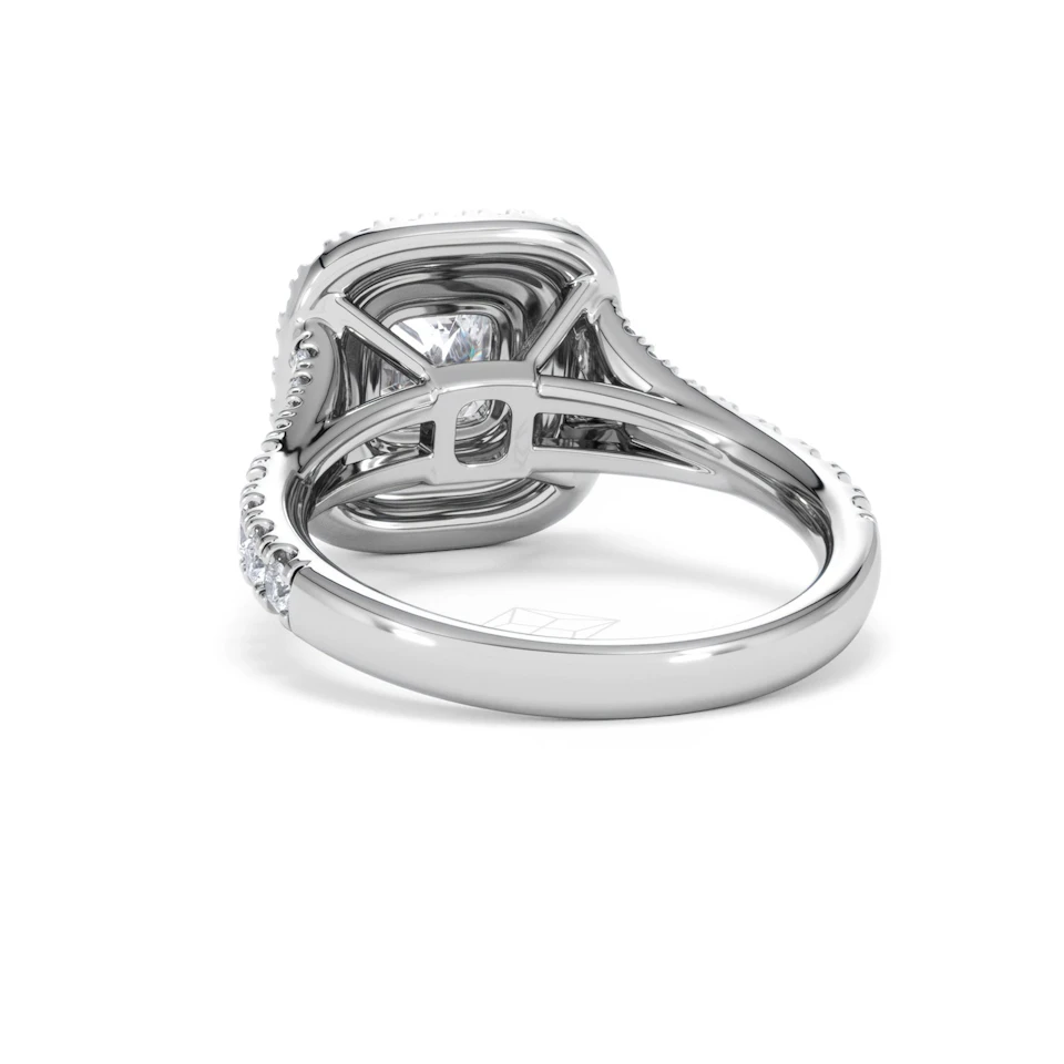 Anastasia GIA Diamond Halo Engagement Ring 18K White Gold 1.85ct G/VS2