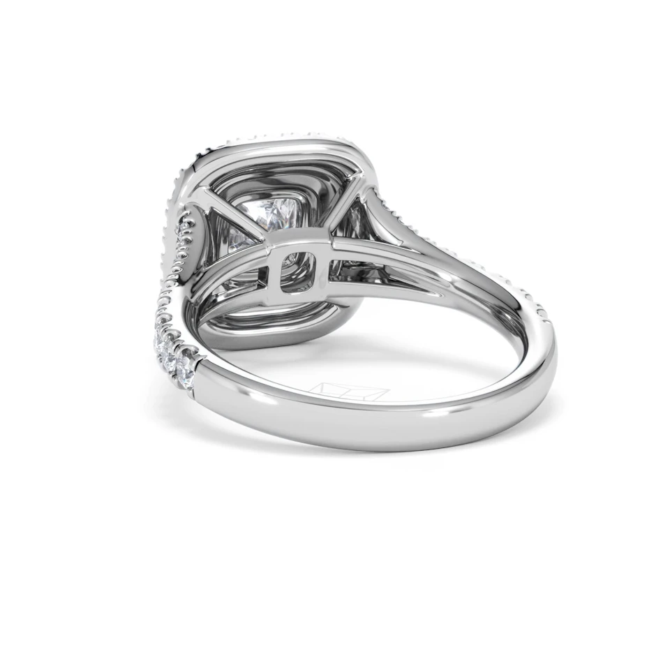 Anastasia Lab Diamond Halo Engagement Ring 18K White Gold 1.85ct F/VS1