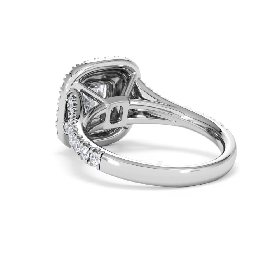 Anastasia Lab Diamond Halo Engagement Ring 18K White Gold 1.85ct F/VS1