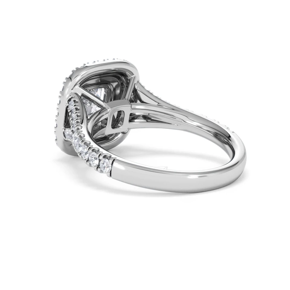 Anastasia Lab Diamond Halo Engagement Ring 18K White Gold 1.85ct F/VS1