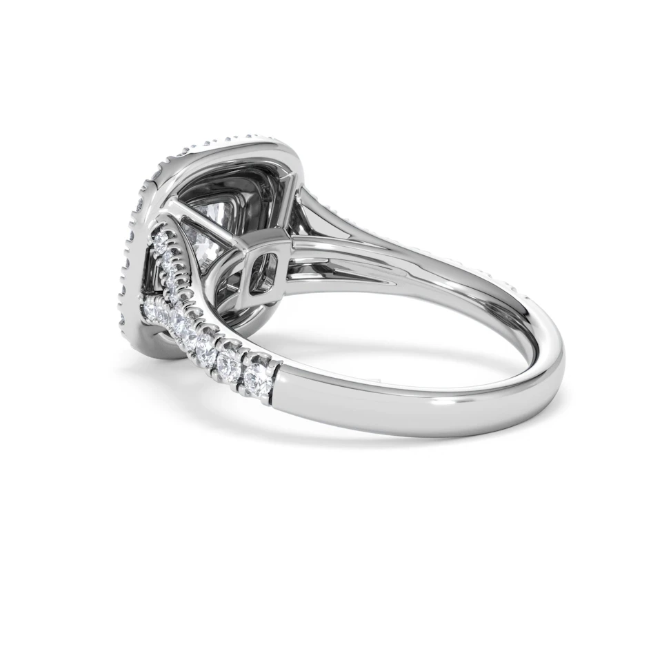 Anastasia Lab Diamond Halo Engagement Ring 18K White Gold 1.85ct F/VS1