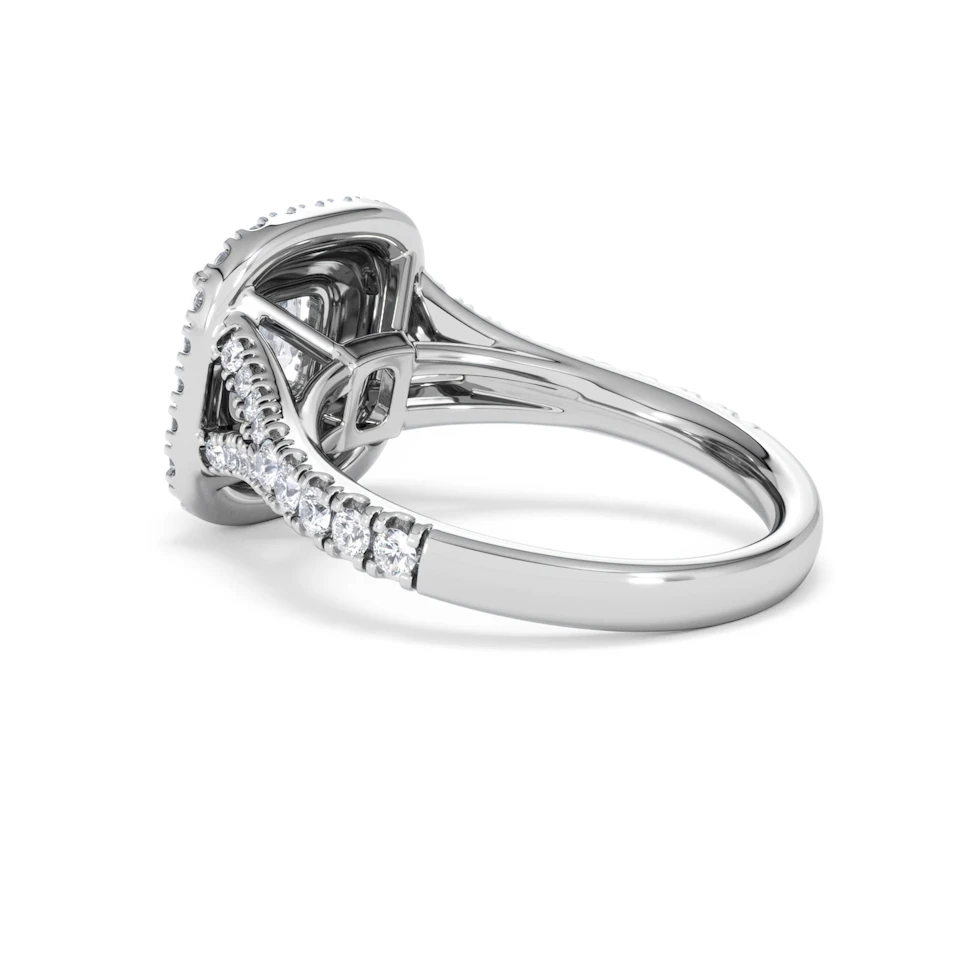 Anastasia Lab Diamond Halo Engagement Ring 18K White Gold 1.85ct F/VS1