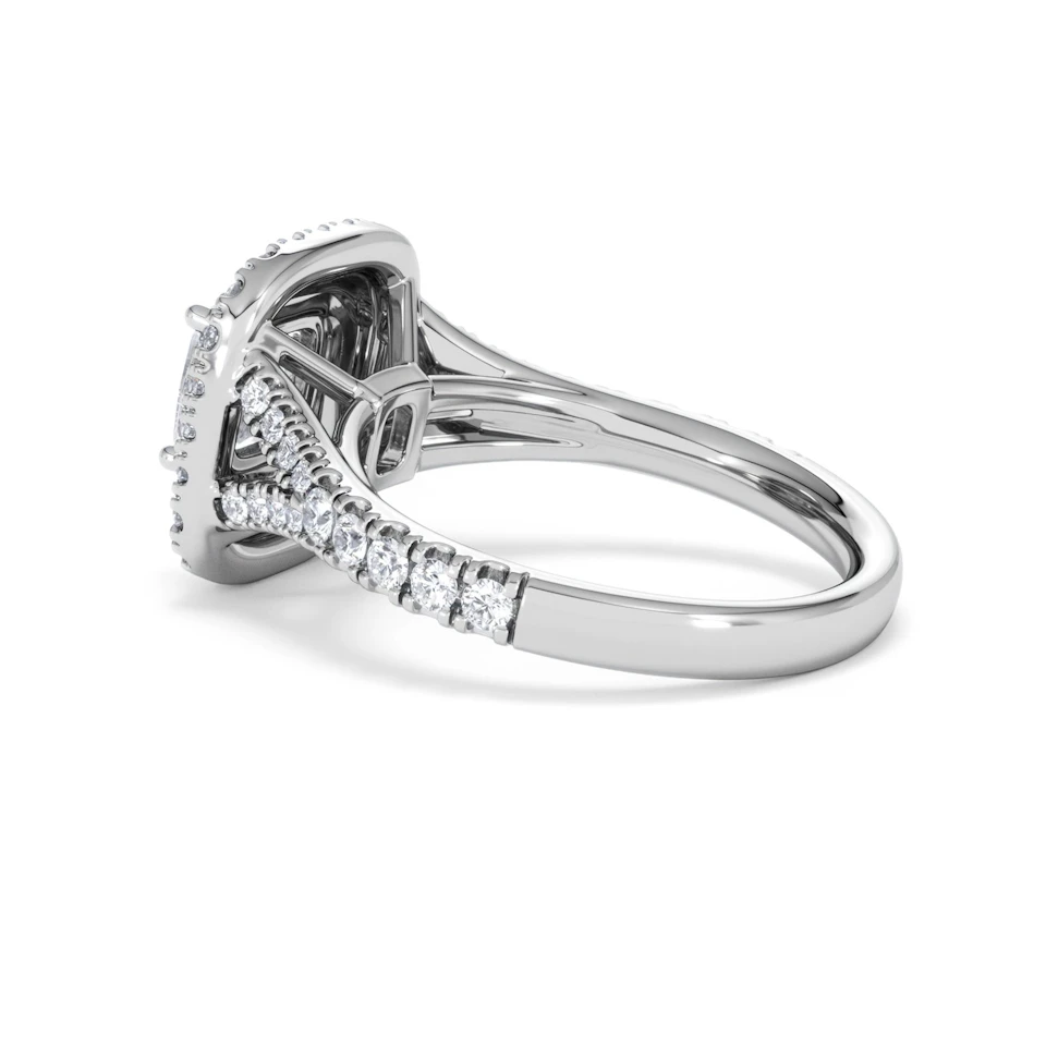 Anastasia Lab Diamond Halo Engagement Ring 18K White Gold 1.85ct F/VS1
