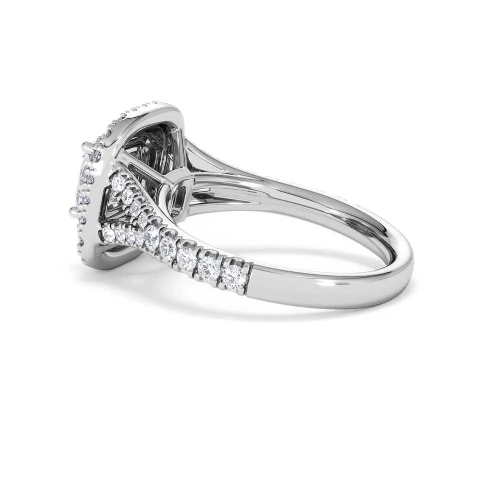 Anastasia Lab Diamond Halo Engagement Ring 18K White Gold 1.85ct F/VS1