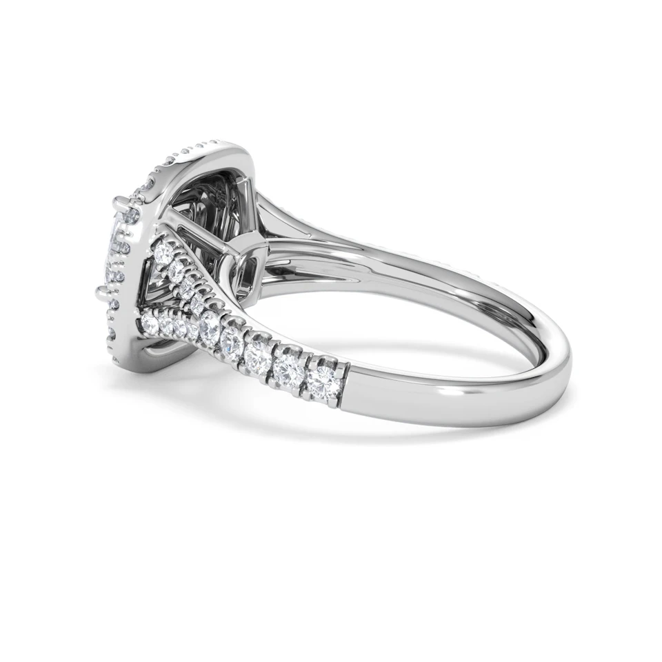 Anastasia GIA Diamond Halo Engagement Ring 18K White Gold 1.85ct G/VS2