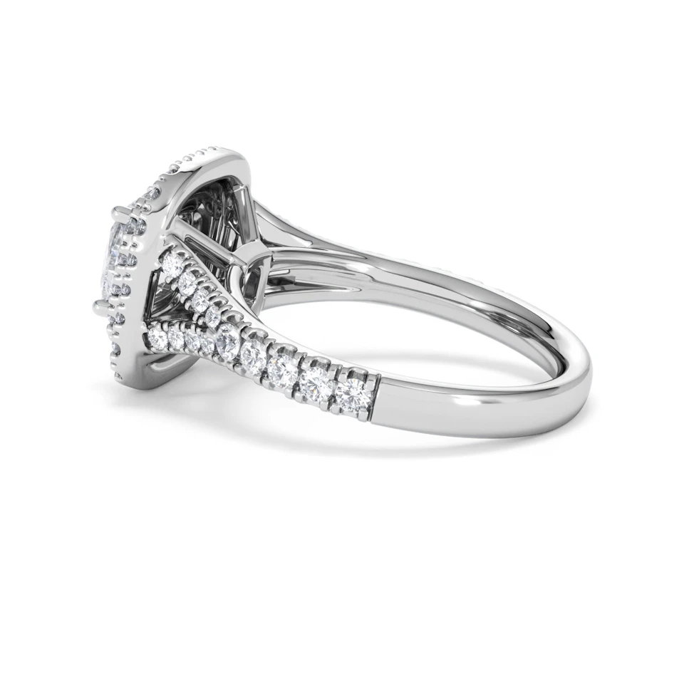 Anastasia GIA Diamond Halo Engagement Ring 18K White Gold 1.85ct G/VS2