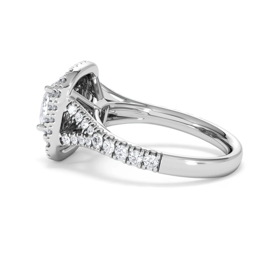 Anastasia Lab Diamond Halo Engagement Ring 18K White Gold 1.85ct F/VS1